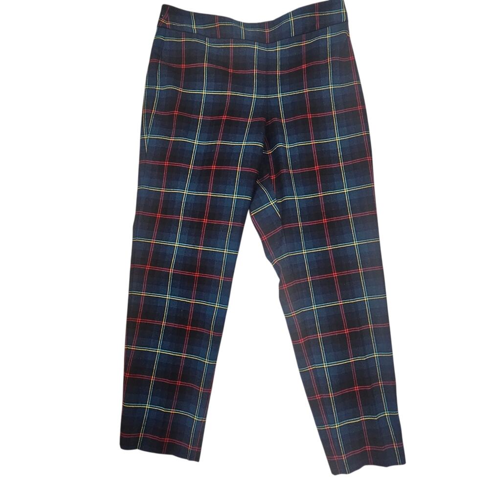 Talbots Petites Chatham Ankle Pants Wool Blend Tartan Plaid Women's 12P